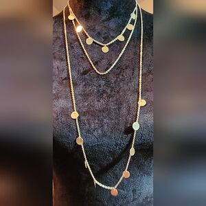 Gold necklace with 3 lengths